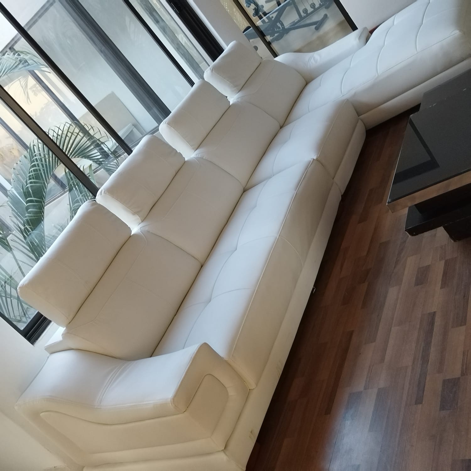 White Leather Sectional